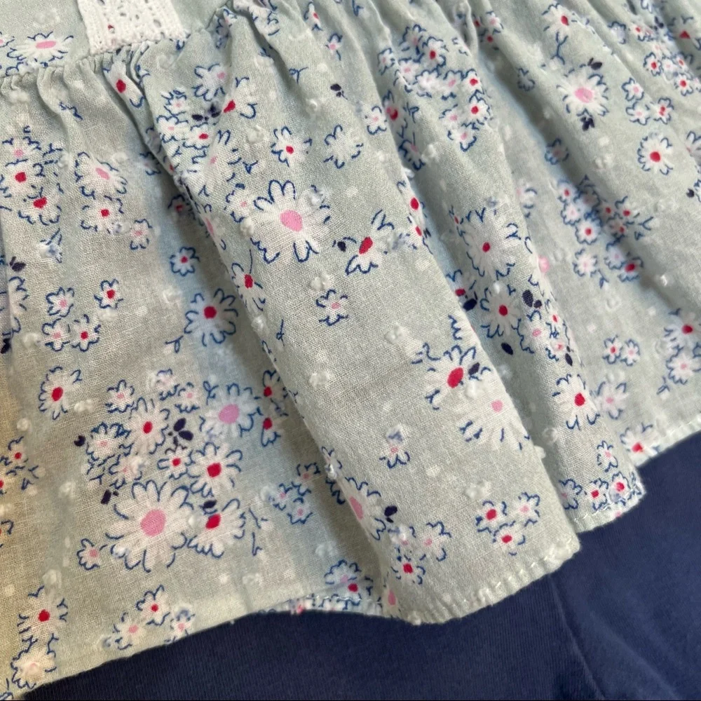 PIPPA & JULIE 2PC OUTFIT PEPLUM TOP NAVY LEGGINGS 24MO